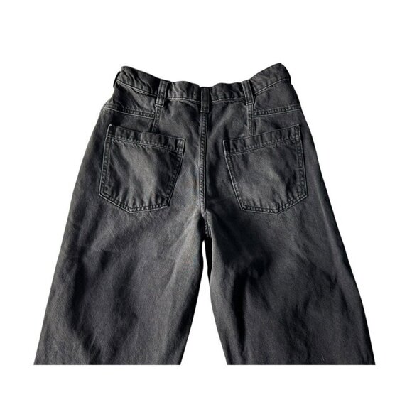 Free People We The Free Twin Flame Mid Rise Cropped Wide Leg Black Jeans Sz 26 - Picture 9 of 10